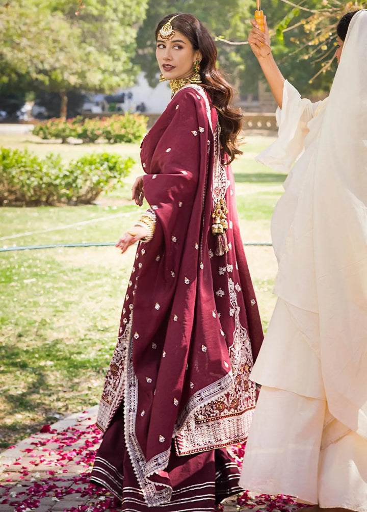 The Mughal Queen by Asim Jofa Embroidered Cotton Unstitched Suit 3 Piece AJ23MQ AJMQ-12 - Eid Collection