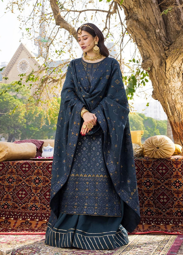 The Mughal Queen by Asim Jofa Embroidered Cotton Suits Unstitched 3 Piece AJ23MQ AJMQ-10 - Eid Collection