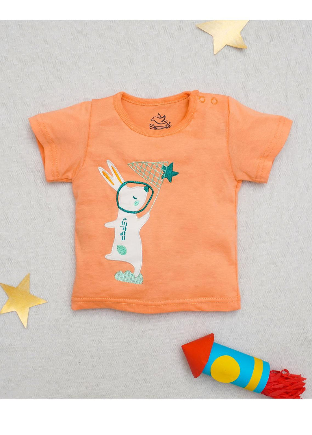 The Nest Cotton Fancy T-Shirt ShortSleeve for Kids -  CATCH MY CARROT SHORT SLEEVE TEE