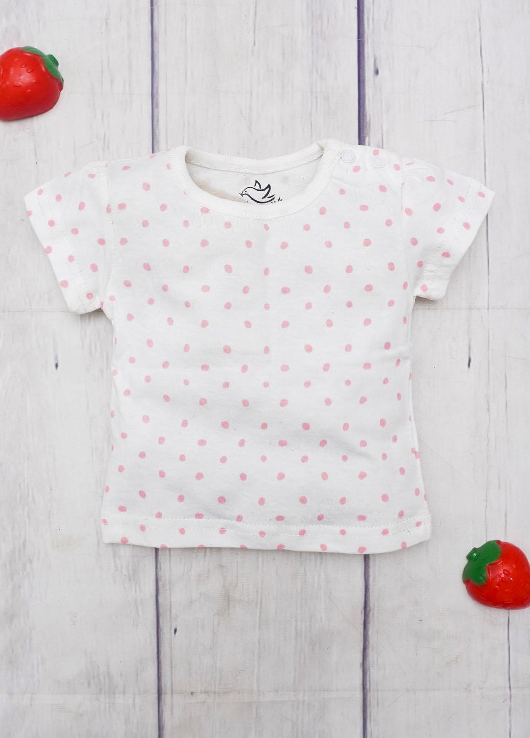 The Nest Cotton Fancy CAP Sleeve Tee for Girls -  DOTTY FRUITY TEE