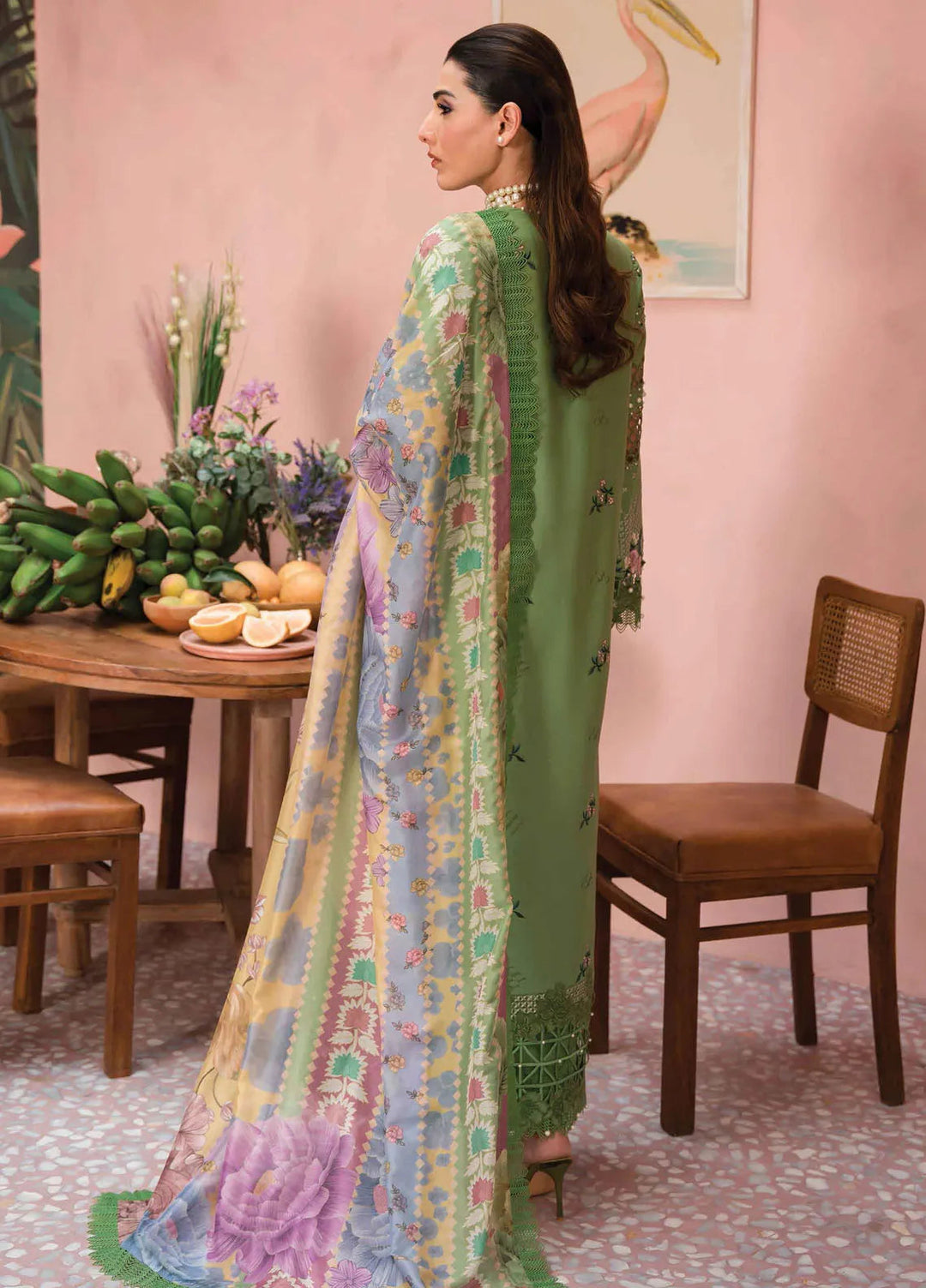 The Painted Garden by Afrozeh Embroidered Lawn Suit Unstitched 3 Piece AF24PG D-02 Celestial Bouquet - Summer Collection