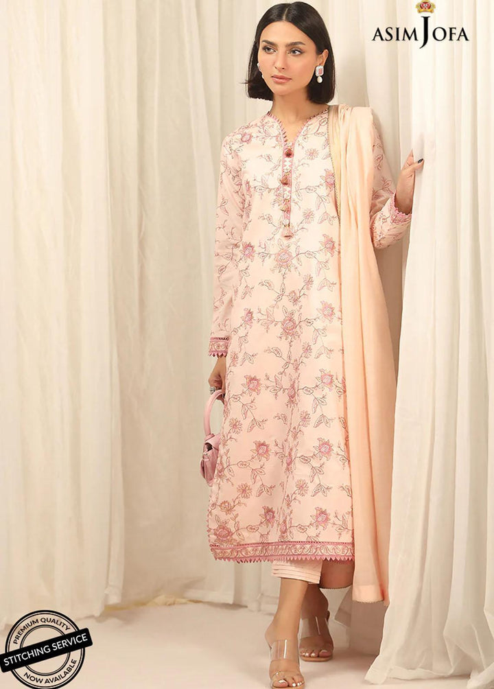 Essentials By Asim Jofa Embroidered Cambric Suits Unstitched 3 Piece AJ22WE AJWE-07 - Winter Collection