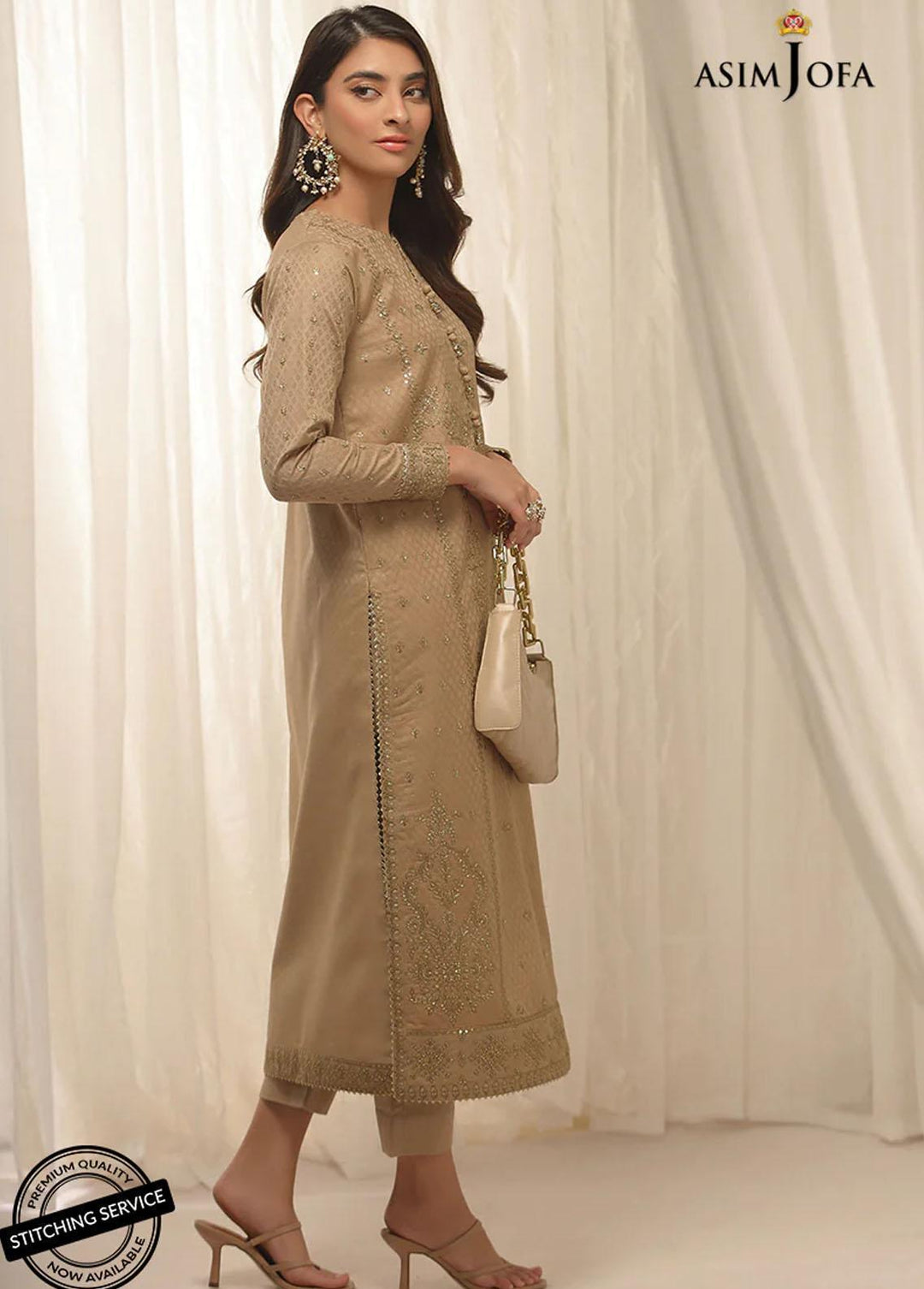 Essentials By Asim Jofa Embroidered Jacquard Suits Unstitched 2 Piece AJ22WE AJWE-10 - Winter Collection