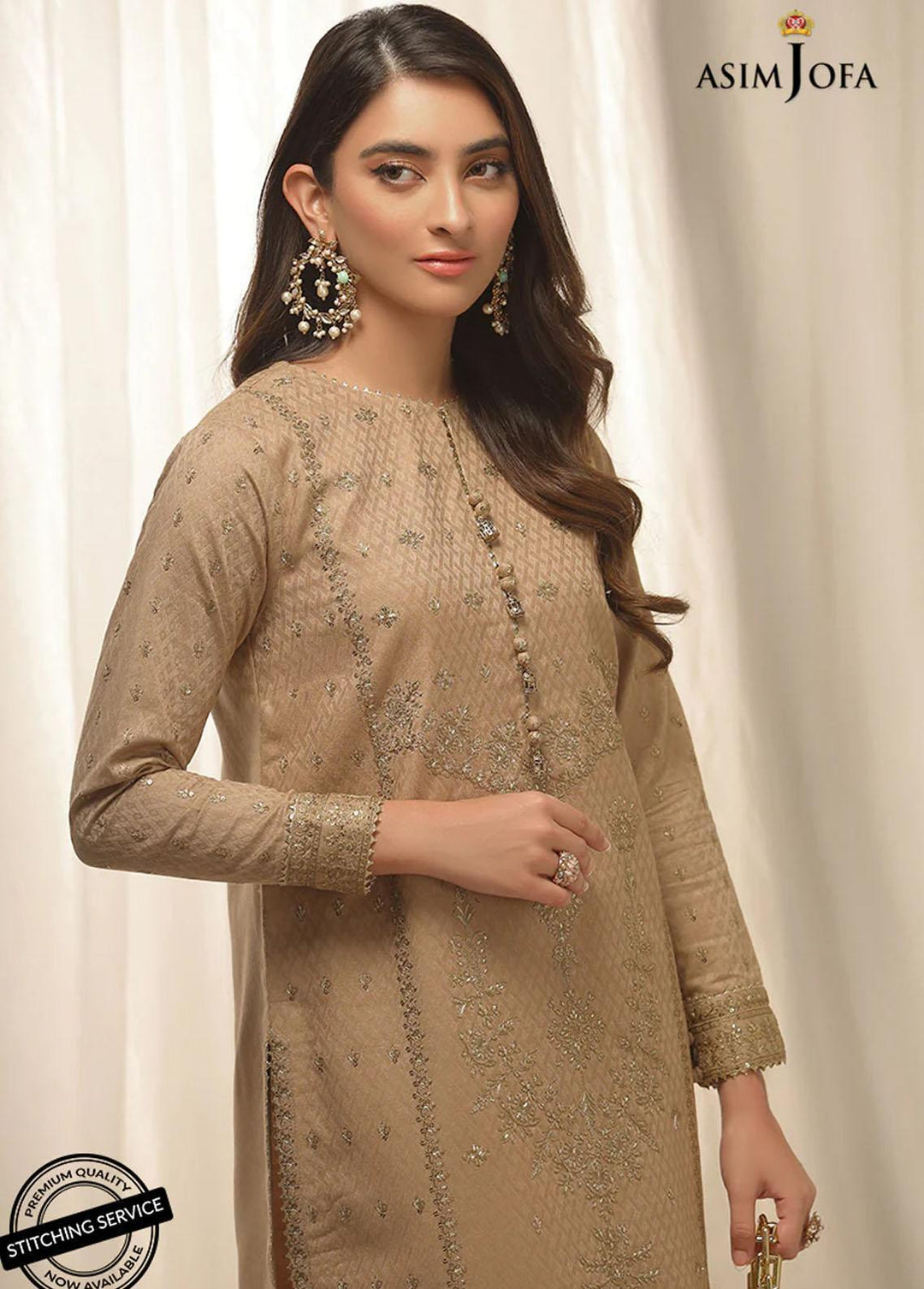 Essentials By Asim Jofa Embroidered Jacquard Suits Unstitched 2 Piece AJ22WE AJWE-10 - Winter Collection