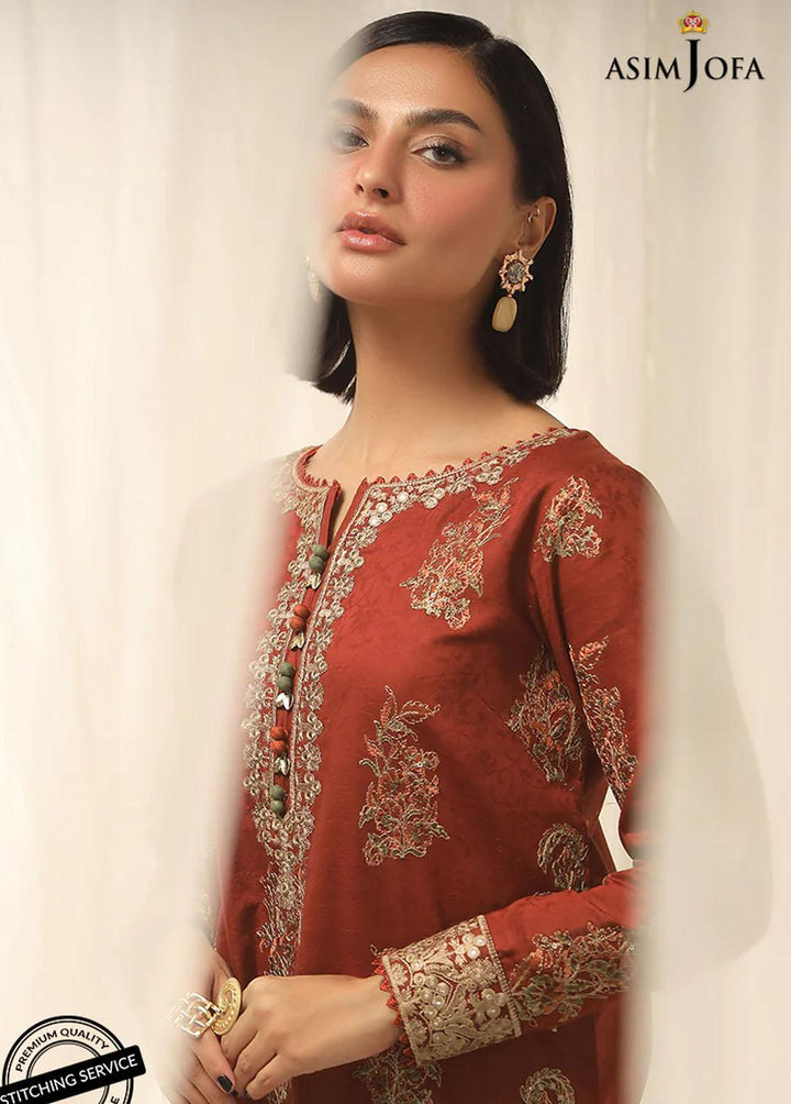 Essentials By Asim Jofa Embroidered Jacquard Suits Unstitched 2 Piece AJ22WE AJWE-16 - Winter Collection