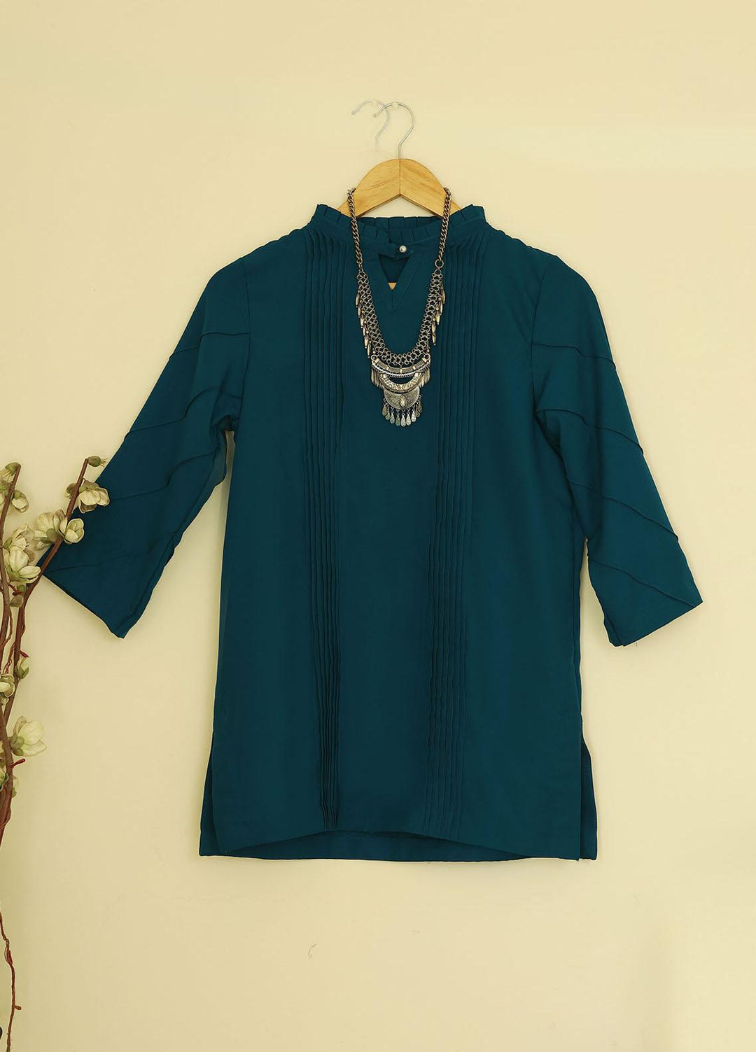 The Woven Palace Casual Pret  Crepe Top TWPW-004 RIVER