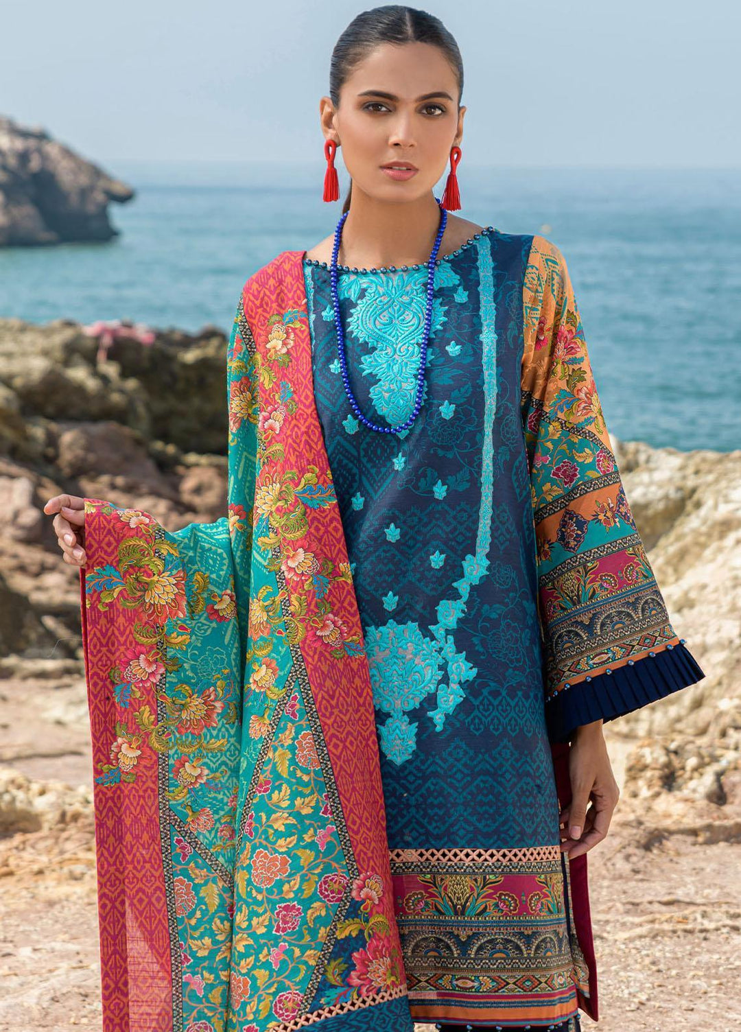 The Woven Palace Embroidered Khaddar Suits Unstitched 3 Piece TWP22K WPK22UN-BL001 ALANA - Winter Collection