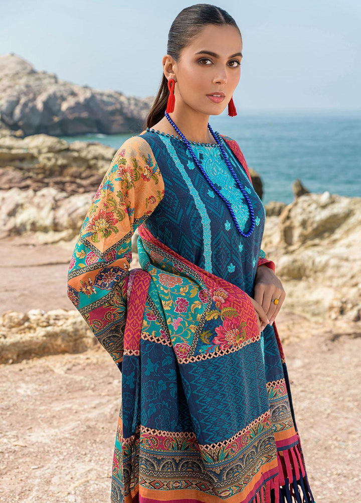 The Woven Palace Embroidered Khaddar Suits Unstitched 3 Piece TWP22K WPK22UN-BL001 ALANA - Winter Collection