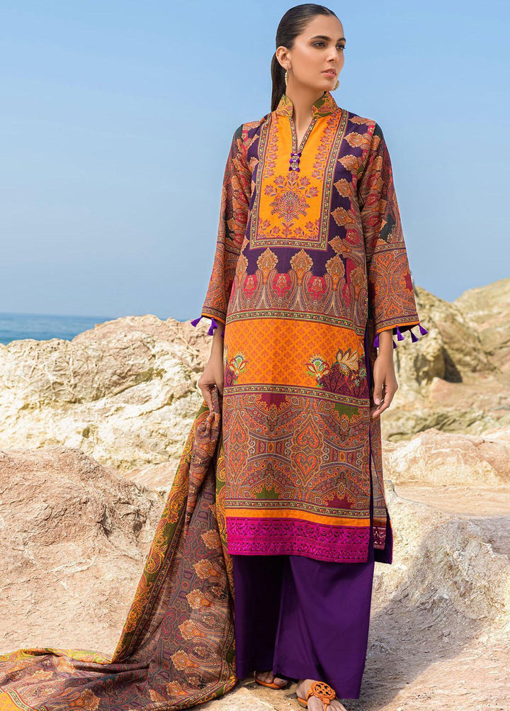 The Woven Palace Embroidered Khaddar Suits Unstitched 3 Piece TWP22K WPK22UN-OR005 THEA - Winter Collection