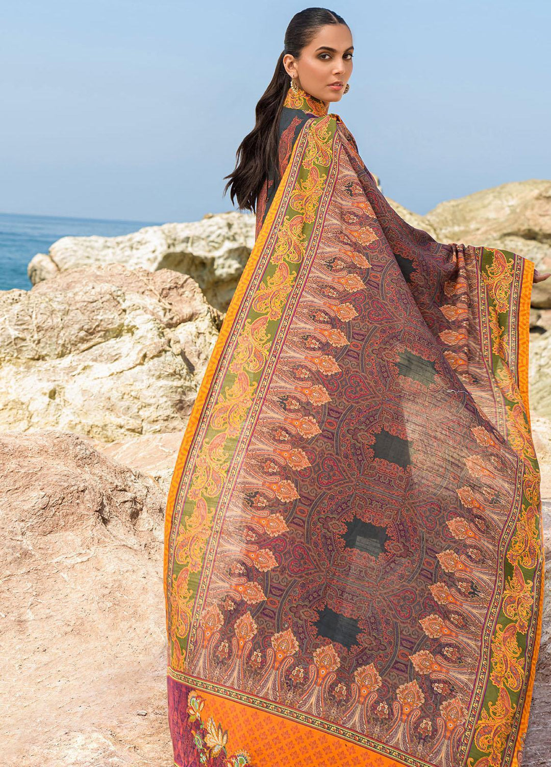 The Woven Palace Embroidered Khaddar Suits Unstitched 3 Piece TWP22K WPK22UN-OR005 THEA - Winter Collection