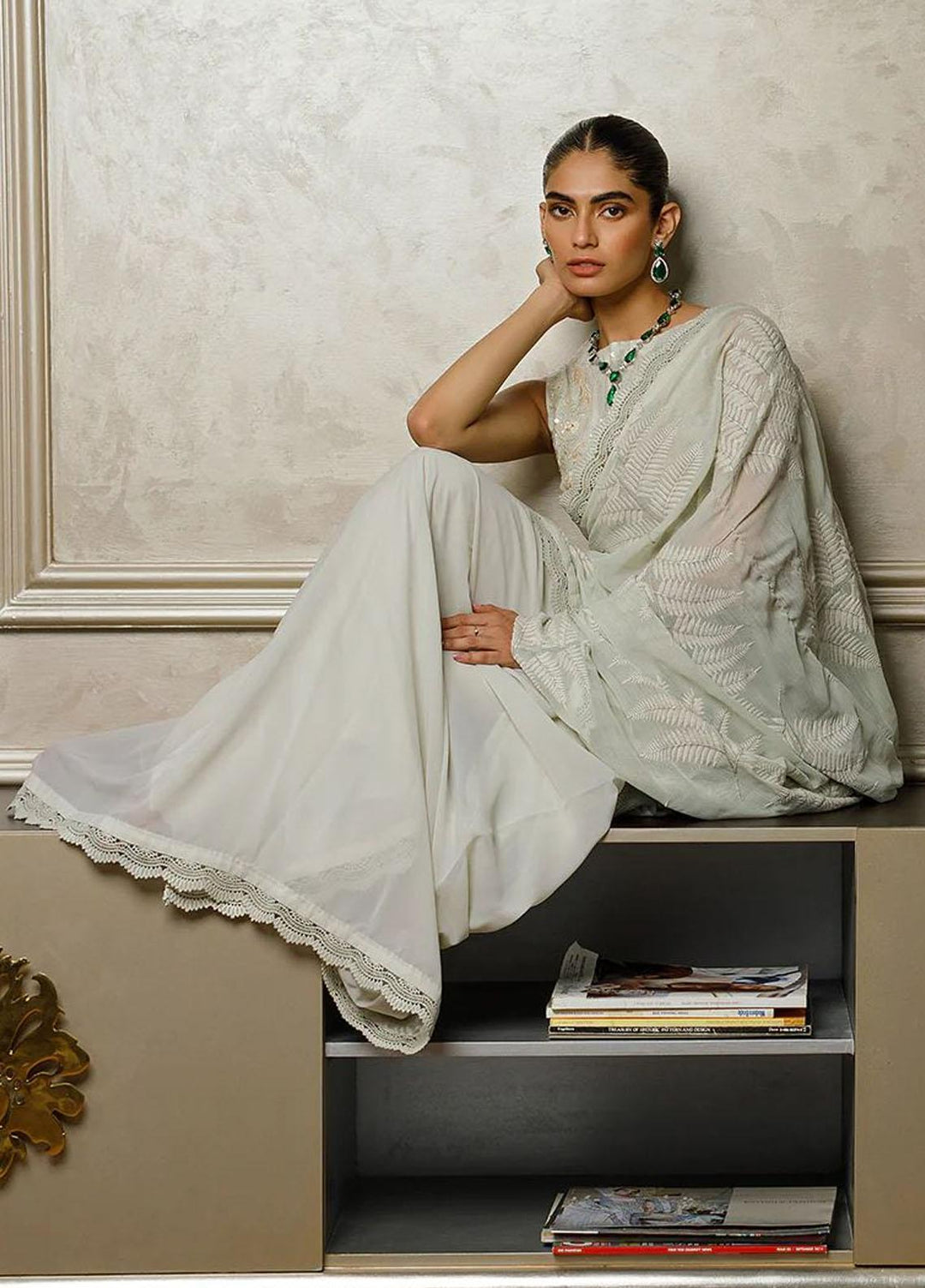 Threads & Motifs Pret Formal Wear Chiffon Saree 8398