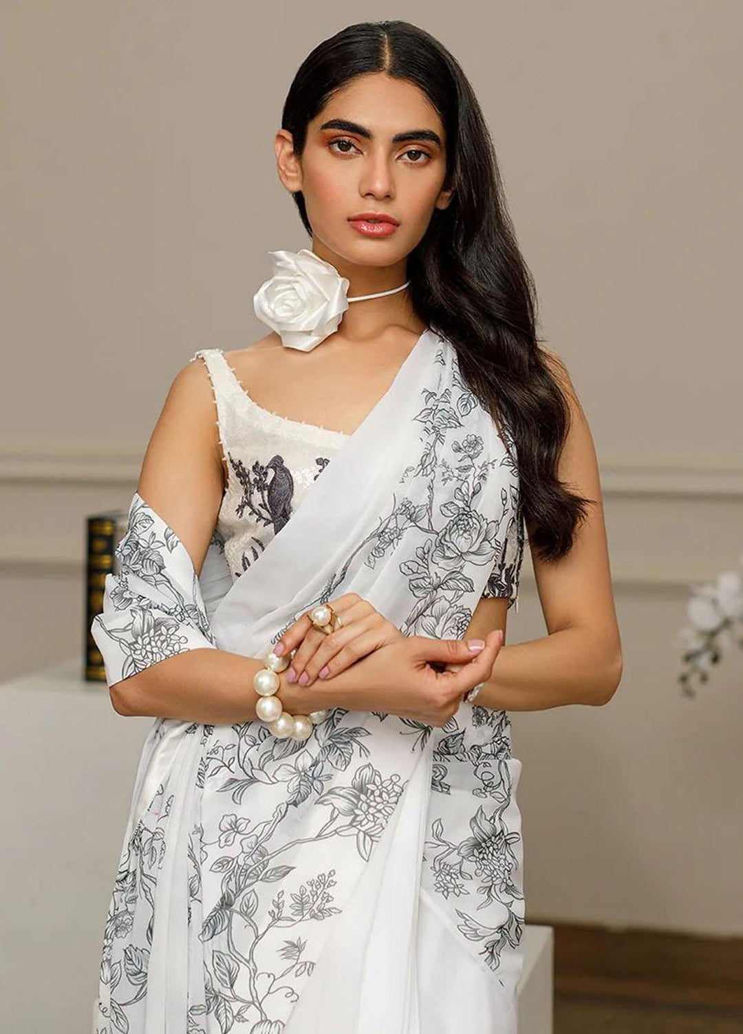 Threads & Motifs Pret Formal Wear Chiffon Saree 8430