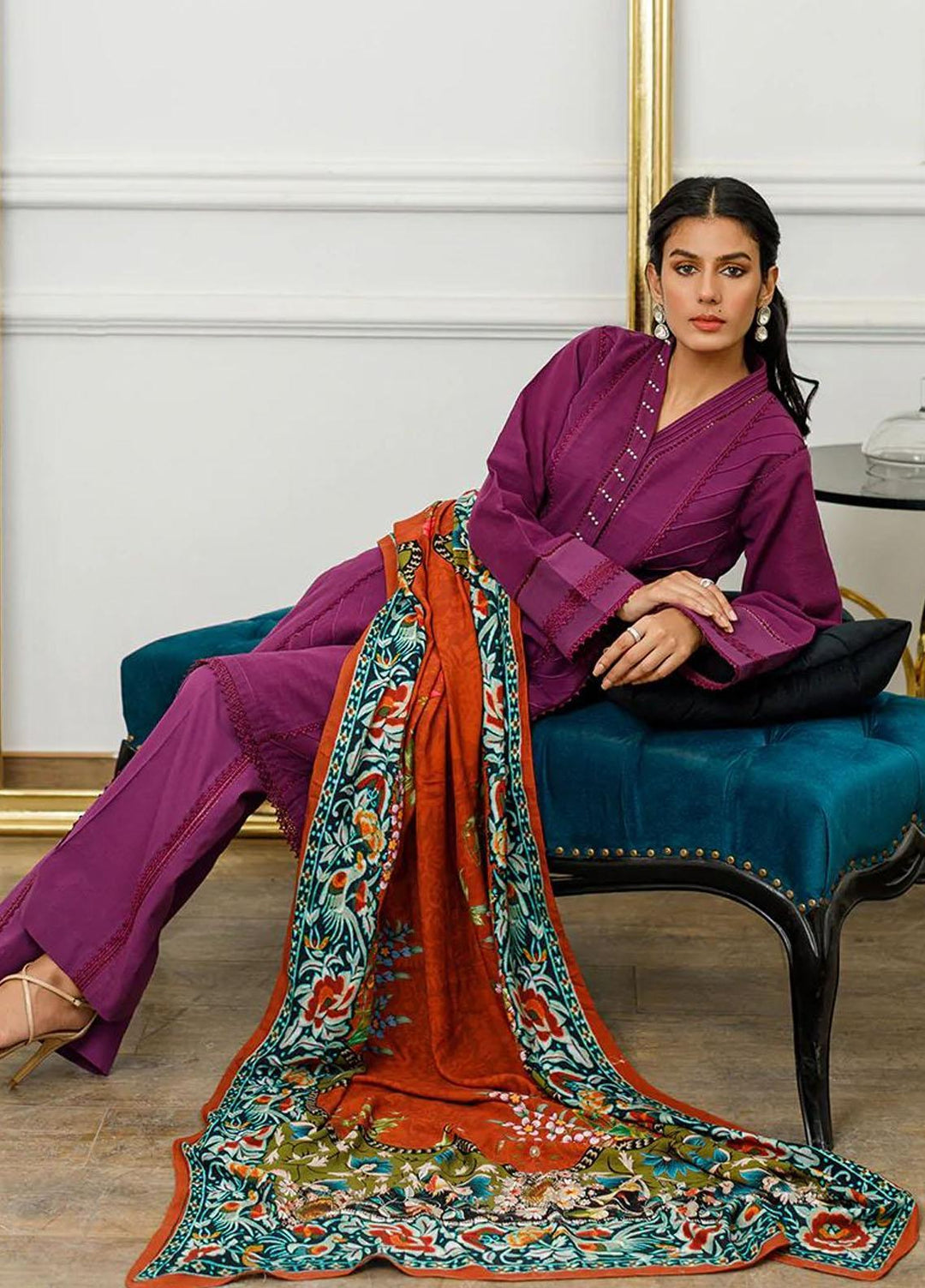 Threads & Motifs Printed Viscose  Shawls THM23SH Shawl-8222 - Winter Shawls