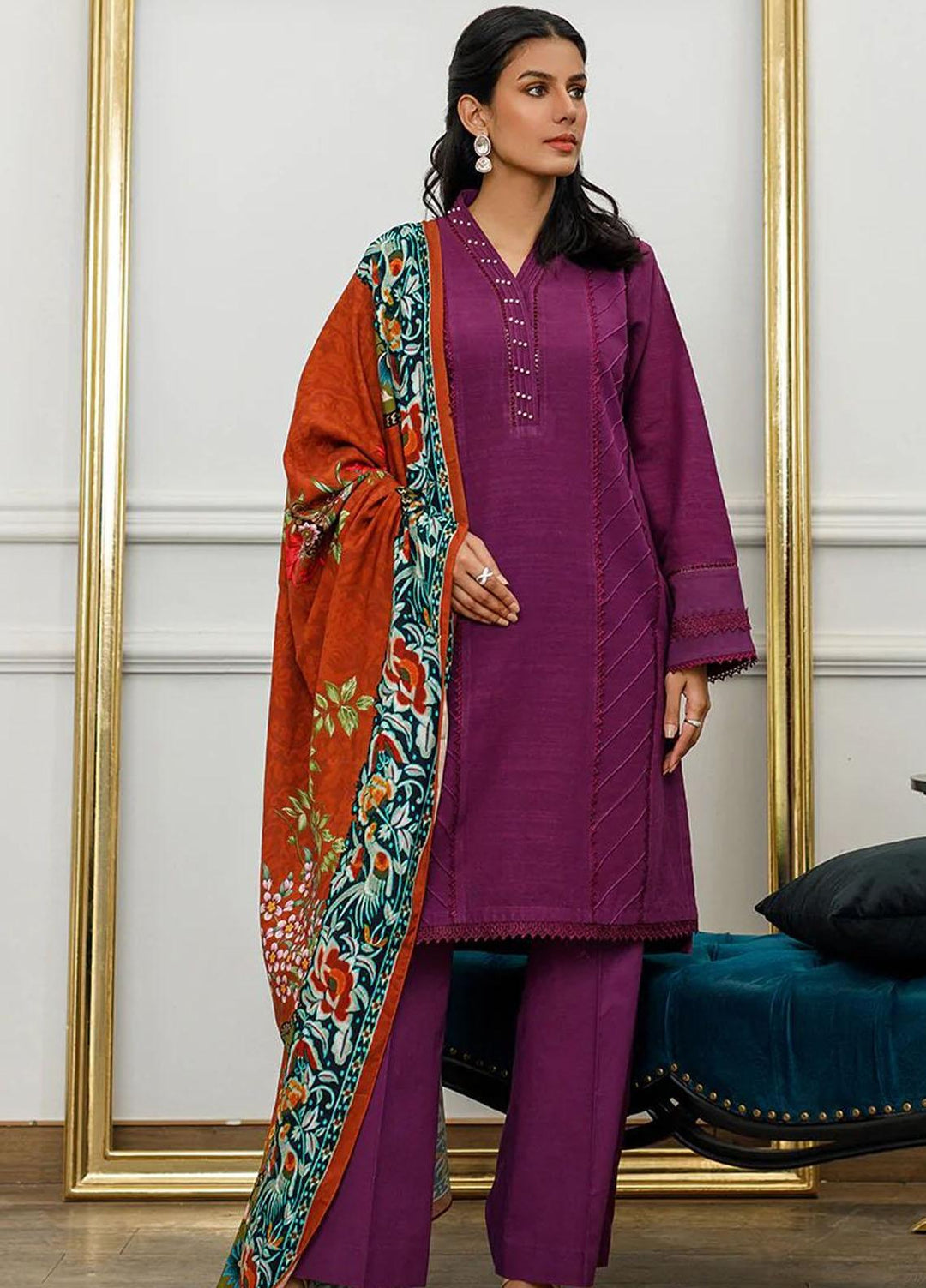 Threads & Motifs Printed Viscose  Shawls THM23SH Shawl-8222 - Winter Shawls