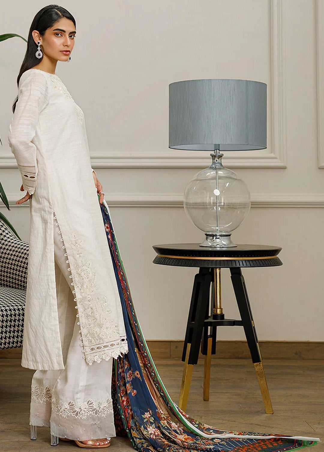 Threads & Motifs Pret Embroidered Cotton Net 2 Piece Suit 8470