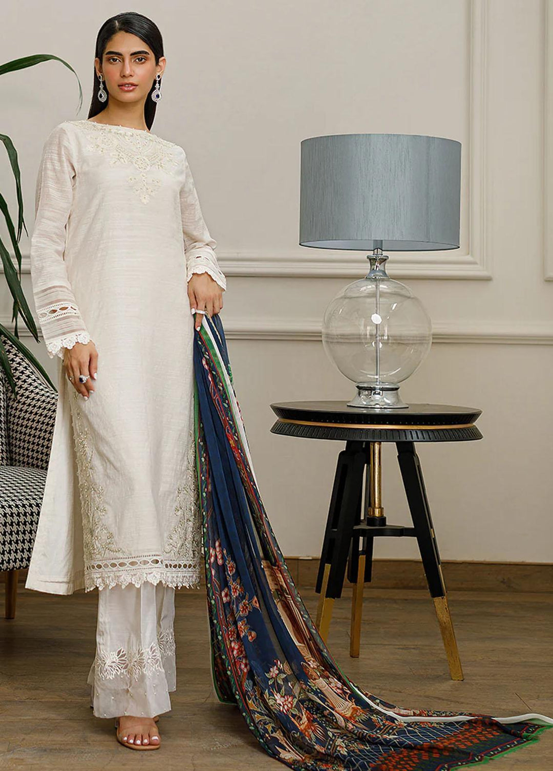 Threads & Motifs Pret Embroidered Cotton Net 2 Piece Suit 8470