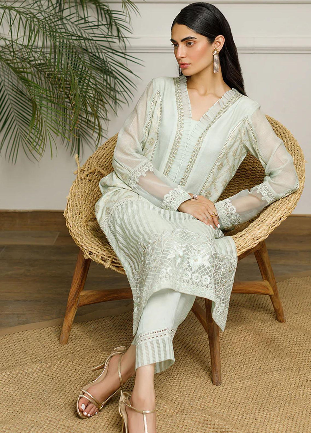 Threads & Motifs Pret Embroidered Khaadi Net Kurti 8162