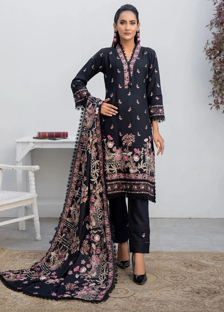 Threads And Weaves Embroidered Dhanak Suit Unstitched 3 Piece D23108 - Winter Collection