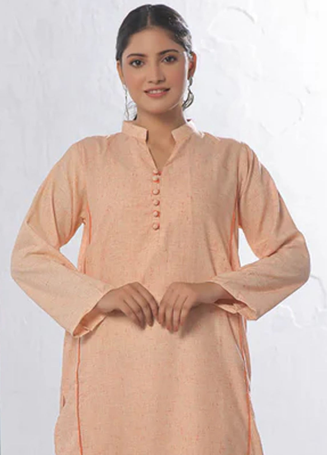TNG Pret Plain Blended Cotton 2 Piece Suit Kalidaar Orange