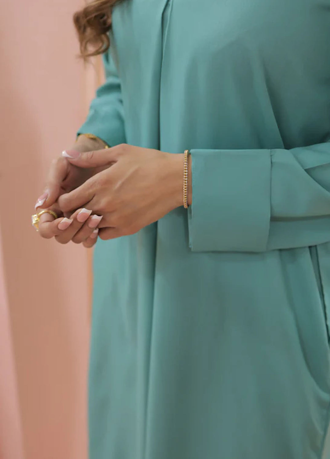 TNG Pret Plain Blended Cotton 2 Piece Suit Saya Ice Green