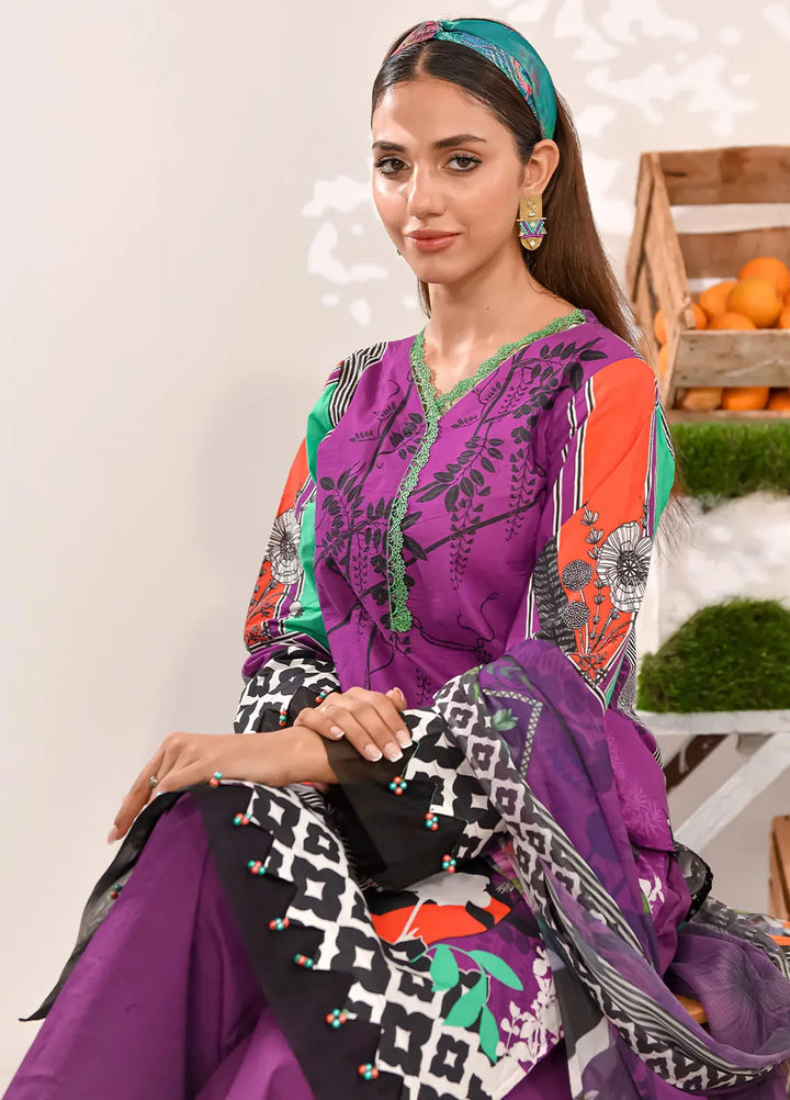 Tropicana By Fiona Printed Lawn Suit Unstitched 2 Piece FO24T Terracotta - Summer Collection