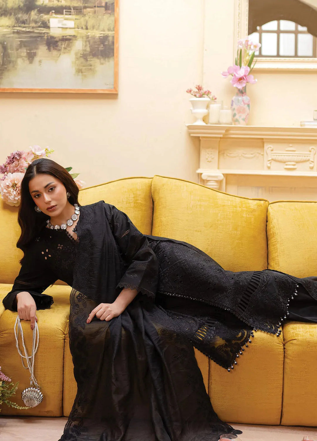 Twilight by Mahnur Embroidered Lawn Suits Unstitched 3 Piece MN25T D-05A Obsidia - Summer Collection