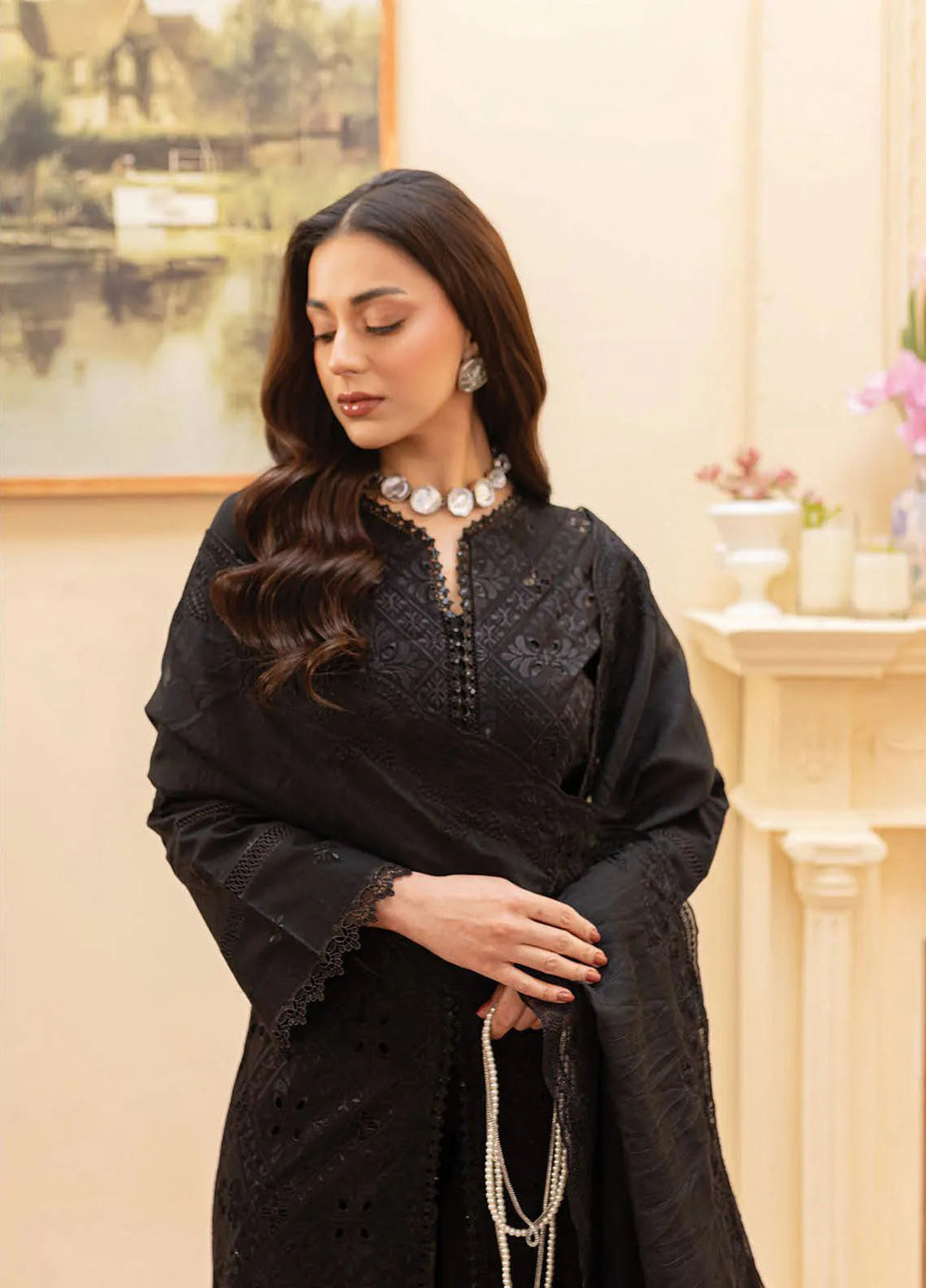 Twilight by Mahnur Embroidered Lawn Suits Unstitched 3 Piece MN25T D-05A Obsidia - Summer Collection