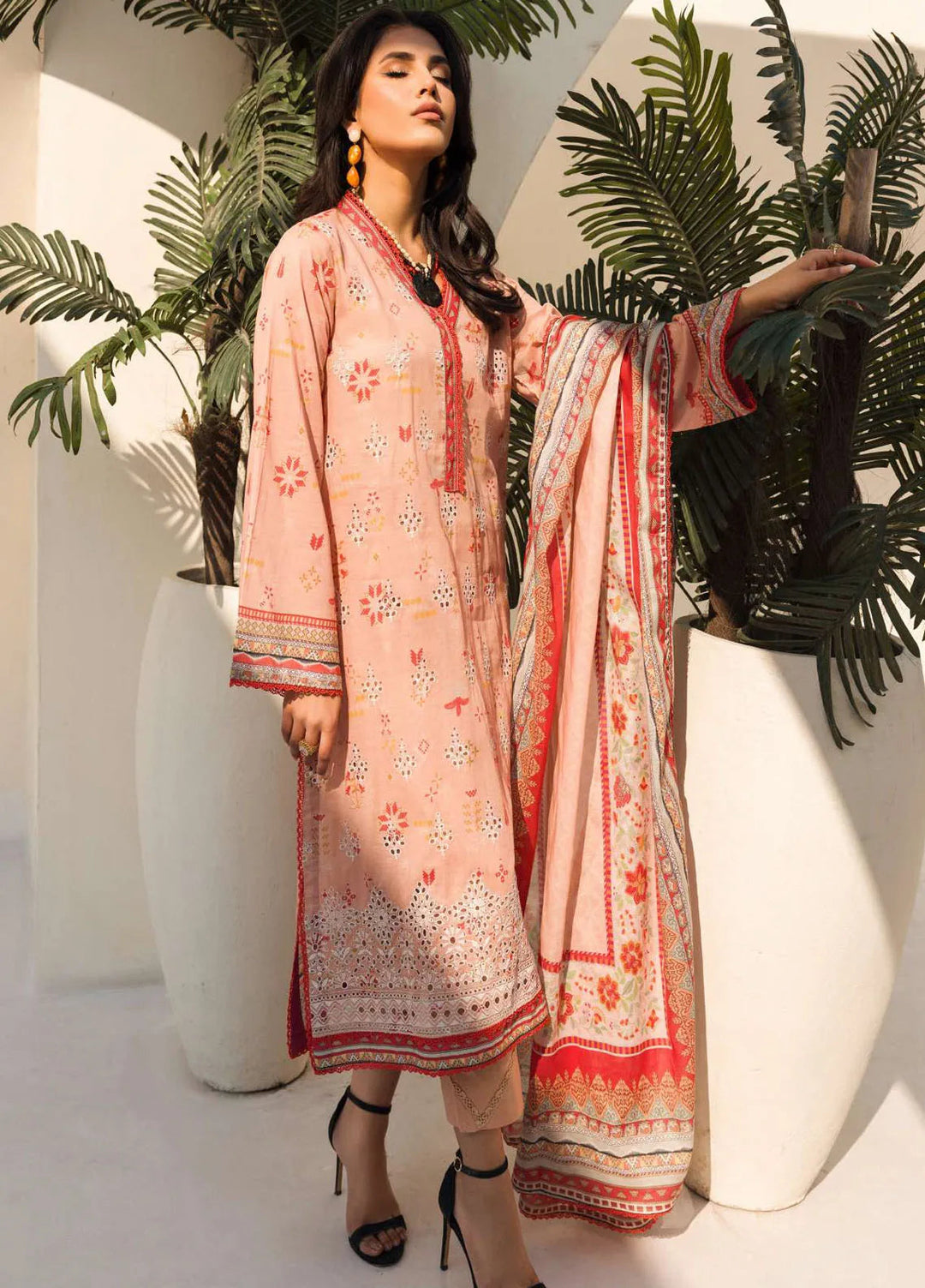 Umang By Motifz Embroidered Lawn Suit Unstitched 3 Piece MT24U 4639 Neelkamal - Summer Collection