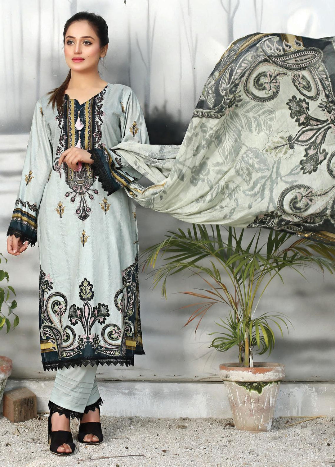 Universal By Sitara Printed Lawn Suits Unstitched 3 Piece SIT22-U4 D-80 - Summer Collection