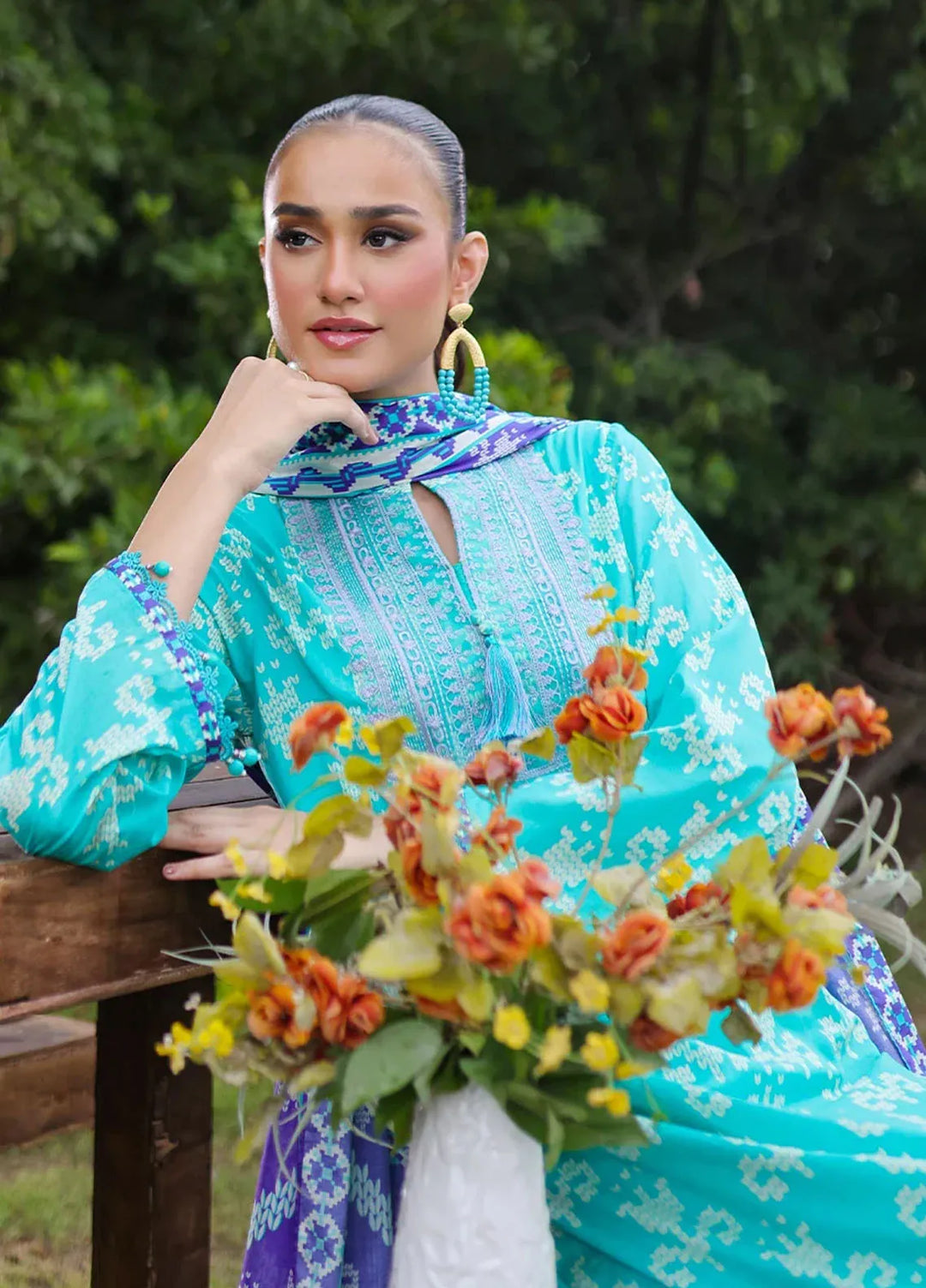 Unza by Salitex Embroidered Cambric Suits Unstitched 3 Piece WUS3BS24IZ007UT - Fall Collection