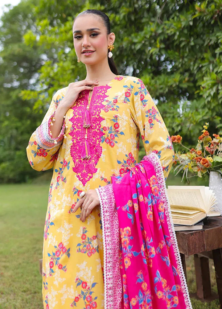 Unza by Salitex Embroidered Cambric Suits Unstitched 3 Piece WUS3BS24IZ009UT - Fall Collection