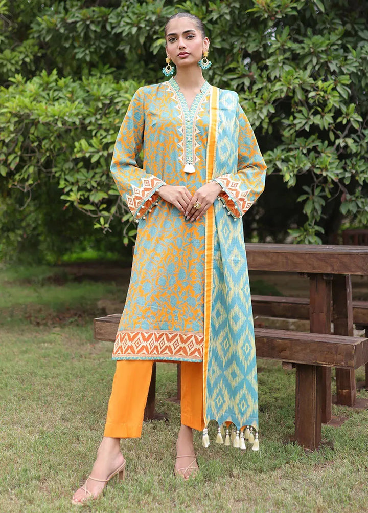 Unza by Salitex Embroidered Cambric Suits Unstitched 3 Piece WUS3BS24IZ012UT - Fall Collection