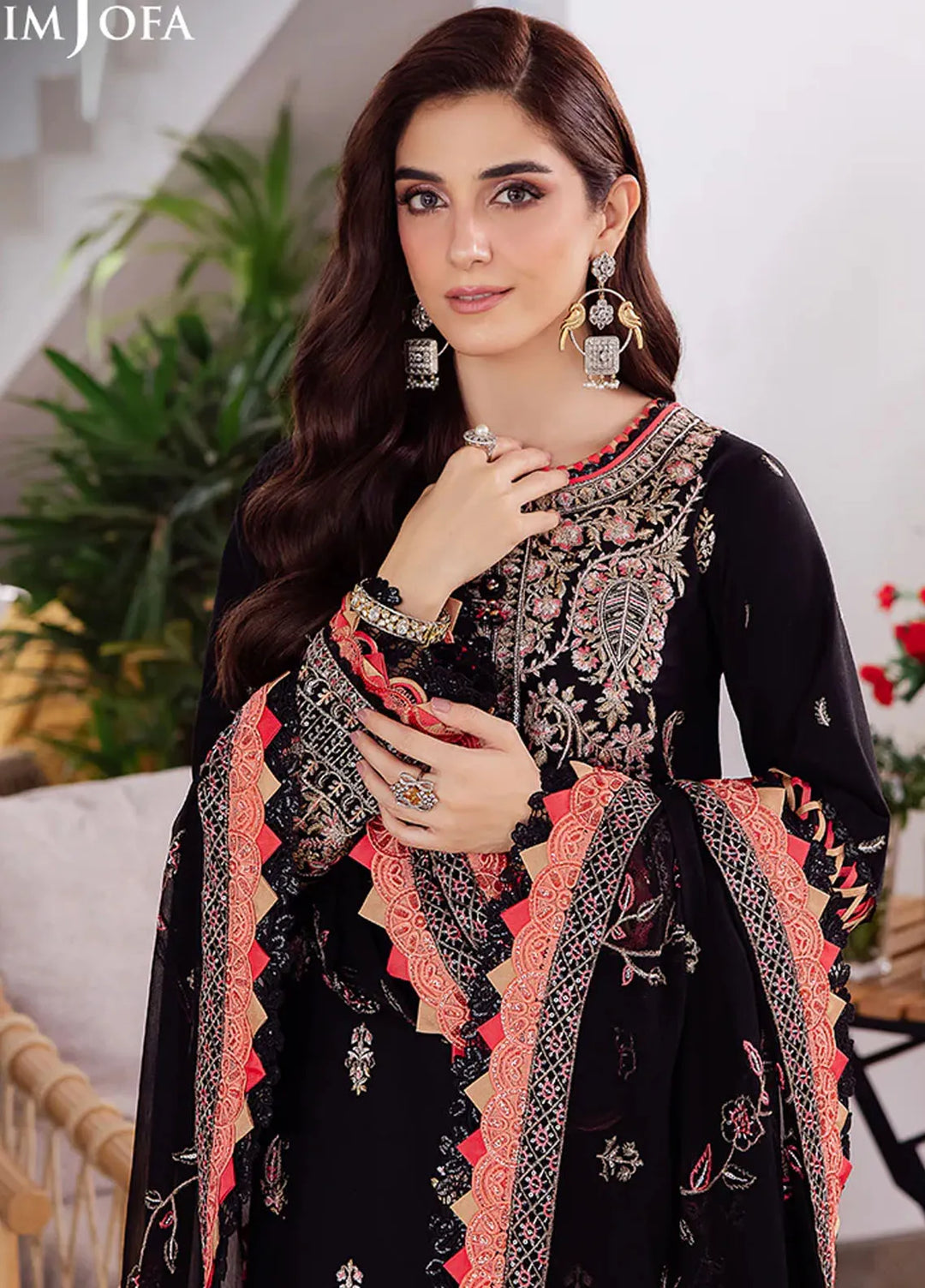 Uraan By Asim Jofa Embroidered Lawn Suit Unstitched 3 Piece AJ24U AJUR-08 - Summer Collection