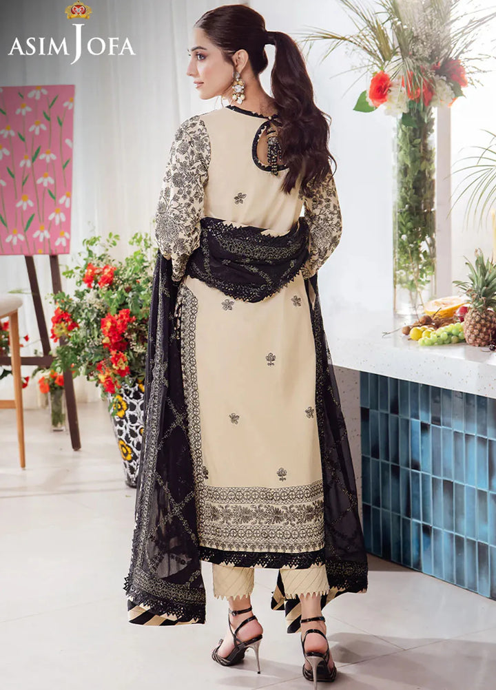 Uraan By Asim Jofa Embroidered Lawn Suit Unstitched 3 Piece AJ24U AJUR-09 - Summer Collection