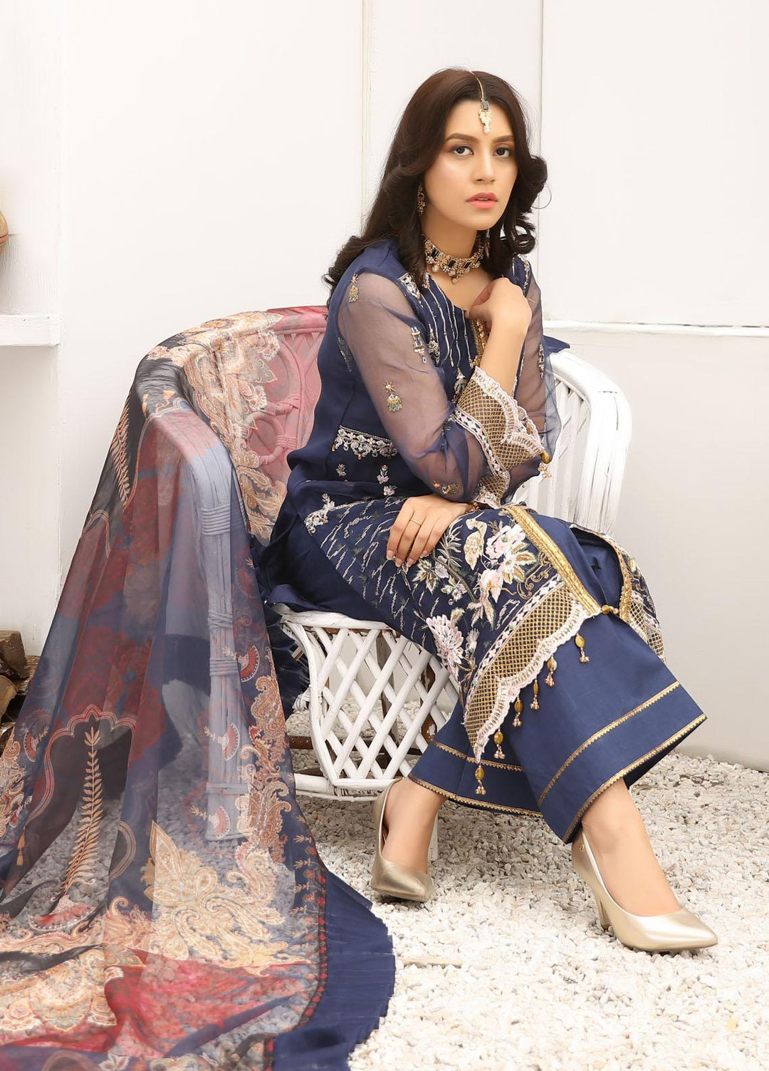 Uzman Yasen Luxury Pret  Organza 3 Piece Dress BULBUL JUGNI00BU113