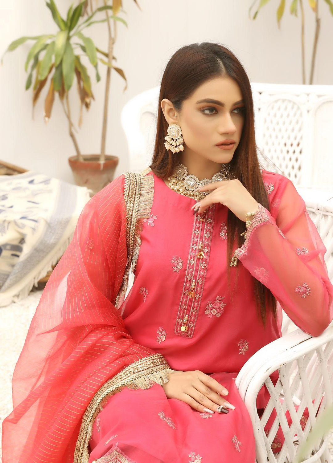 Uzman Yasen Luxury Pret  Organza 4 Piece Dress GEHNA JUGNI00GE117
