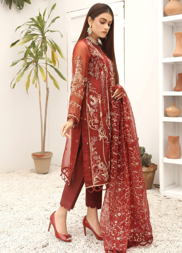 Uzman Yasen Luxury Pret  Net 4 Piece Dress MAANO JUGNI00MA116
