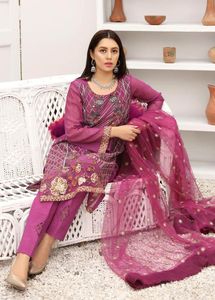Uzman Yasen Luxury Pret  Net 4 Piece Dress REEMA JUGNI00RE112