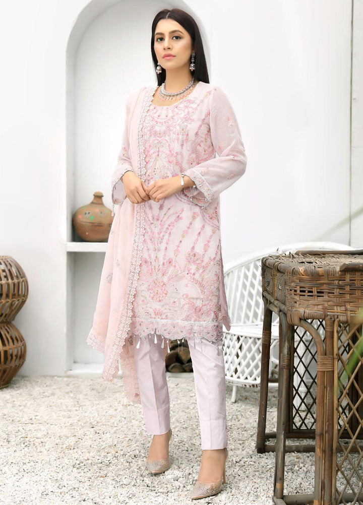 Uzman Yasen Luxury Pret  Cotton Net 3 Piece Dress ROOHAL JUGNI00RO111