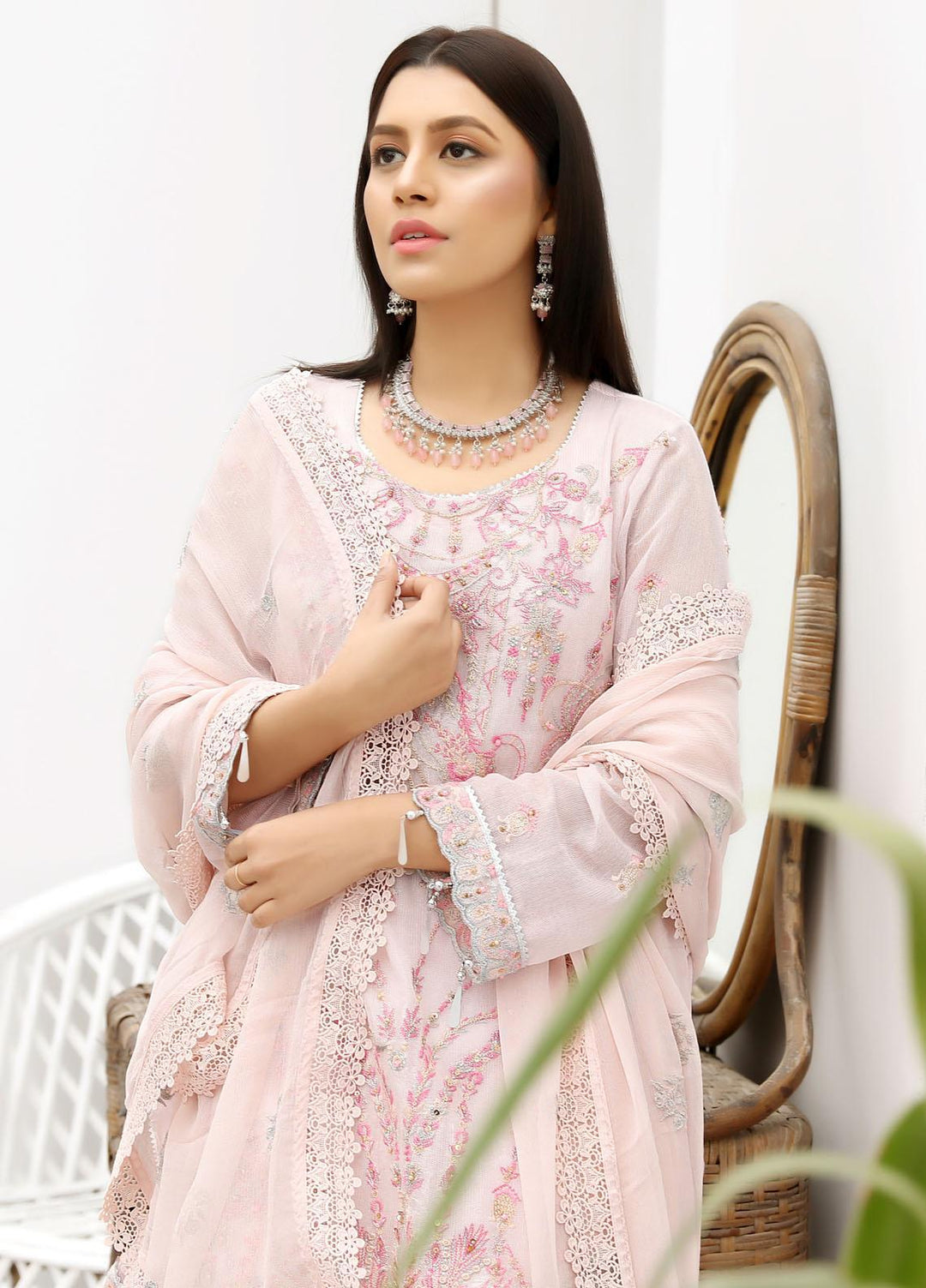 Uzman Yasen Luxury Pret  Cotton Net 3 Piece Dress ROOHAL JUGNI00RO111