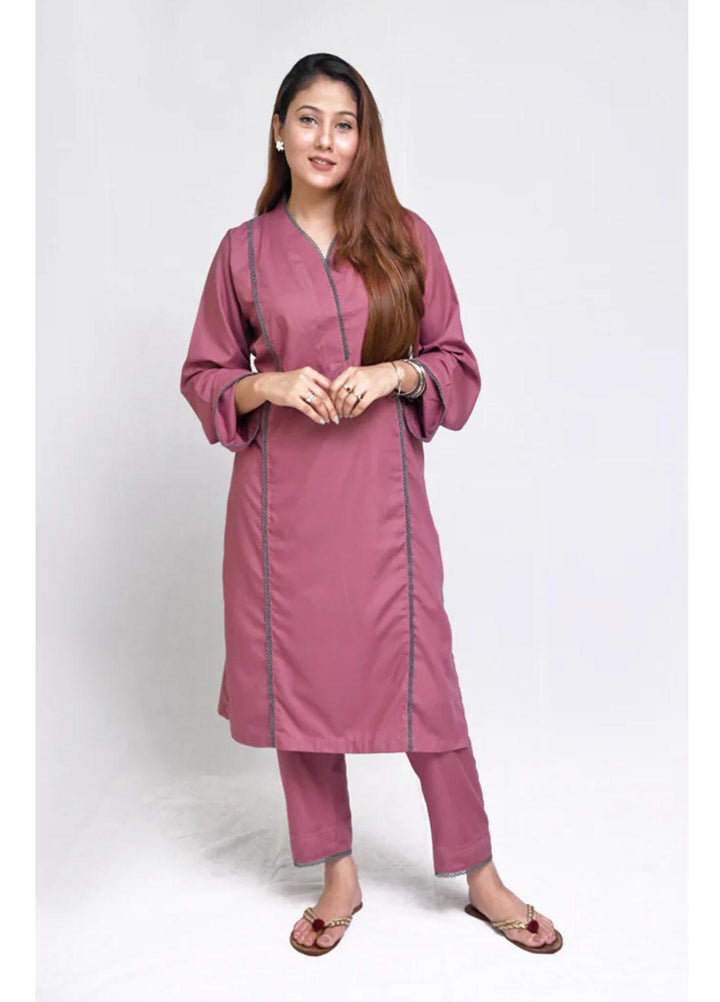 Uzul Trends Pret  Cotton 2 Piece Dress DG Purple