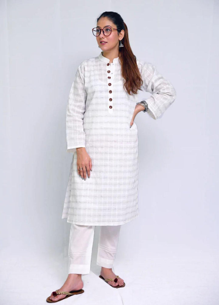 Uzul Trends Pret  Cotton 2 Piece Dress DG White