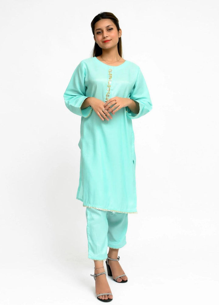 Uzul Trends Pret  Raw Silk 2 Piece Dress DG Feroza