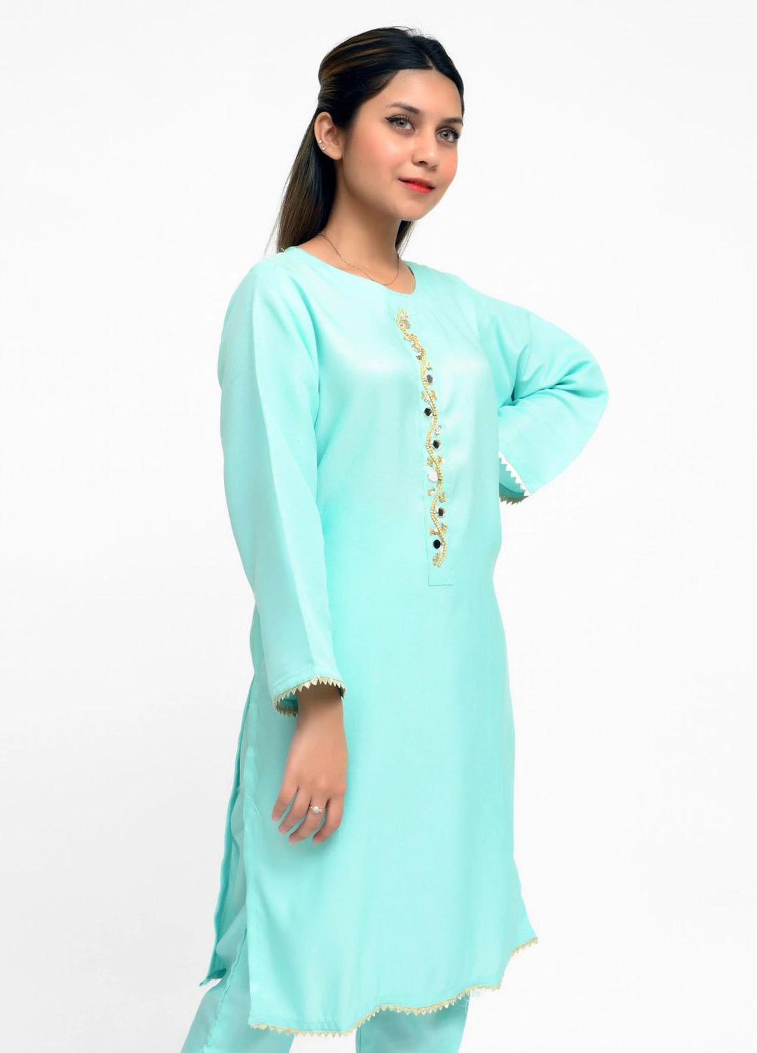 Uzul Trends Pret  Raw Silk 2 Piece Dress DG Feroza