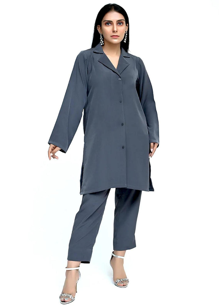 Uzul Trends Pret  Cotton 2 Piece Dress DG-STONE GREY