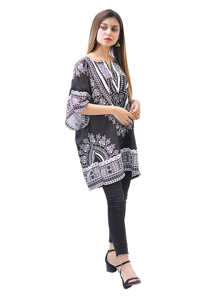 Uzul Trends Pret  Cotton Kurti UT Black Ornament