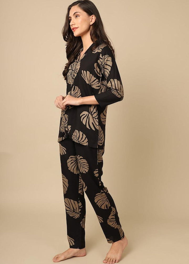 Valerie Pret  Viscose 2 Piece ARJ-PJ-01-BK-LEAF