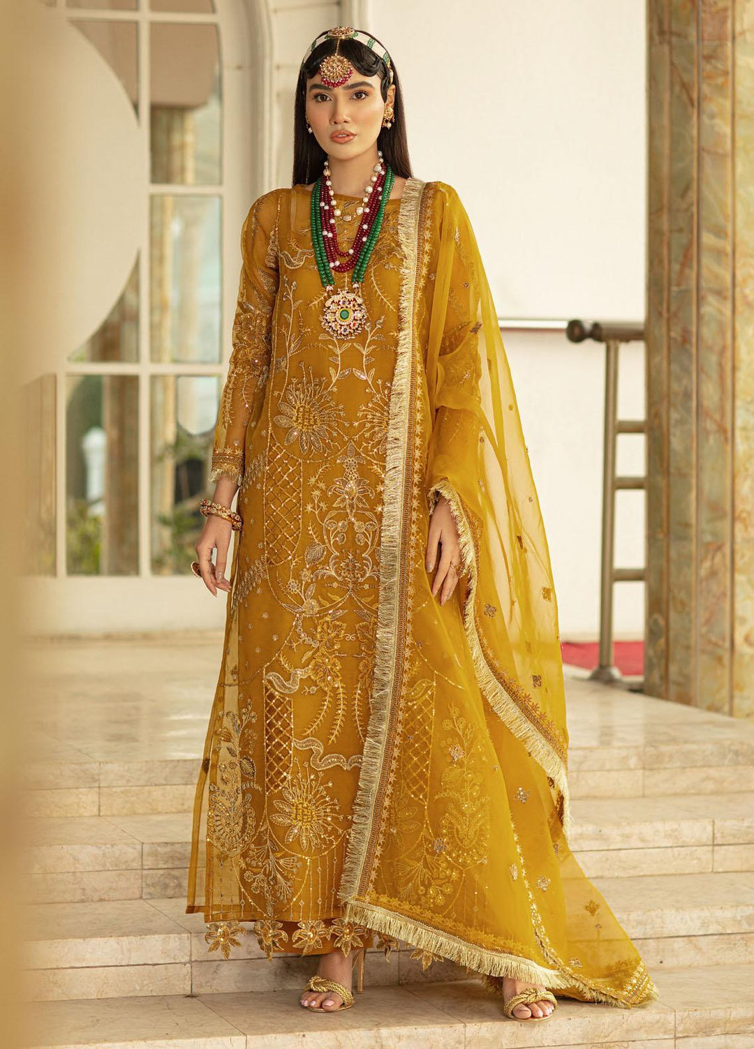 Vanya Formal Wear Organza Pret 3 Piece Suit MZ-09