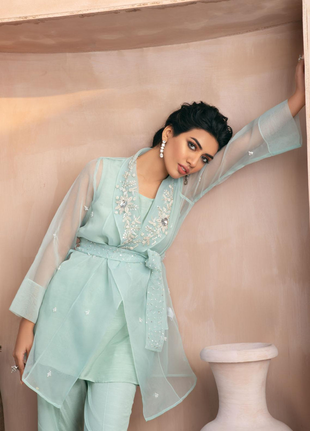 Vanya Party Wear Organza Stitched 2 Piece Dress WE-02