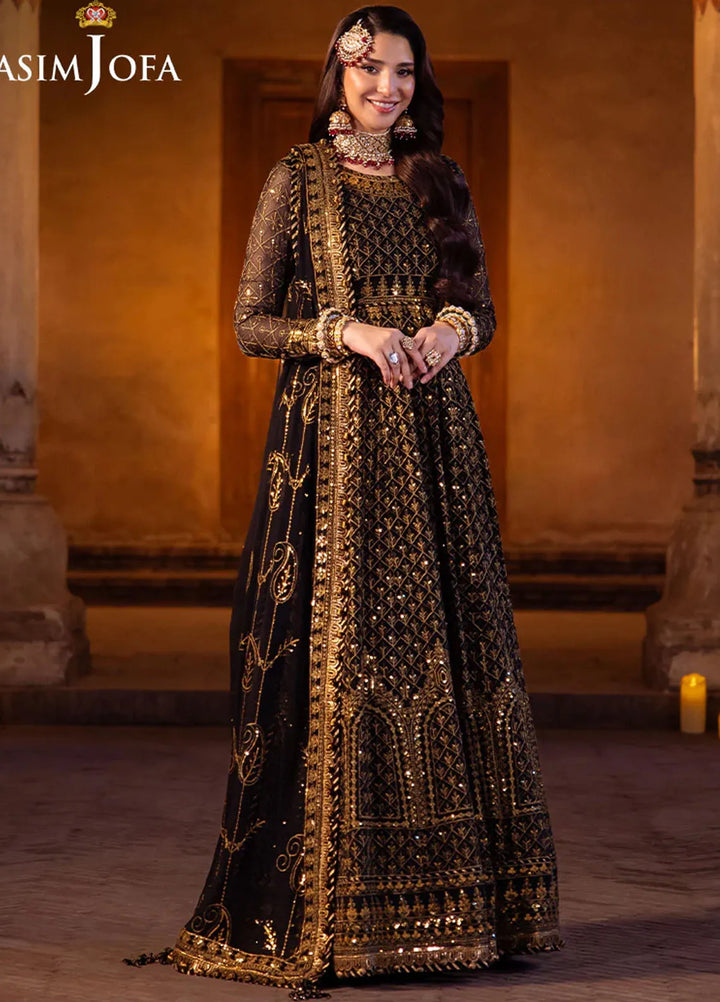 Vasl by Asim Jofa Embroidered Chiffon Suits Unstitched 3 Piece AJ24V AJYV-04 - Luxury Collection